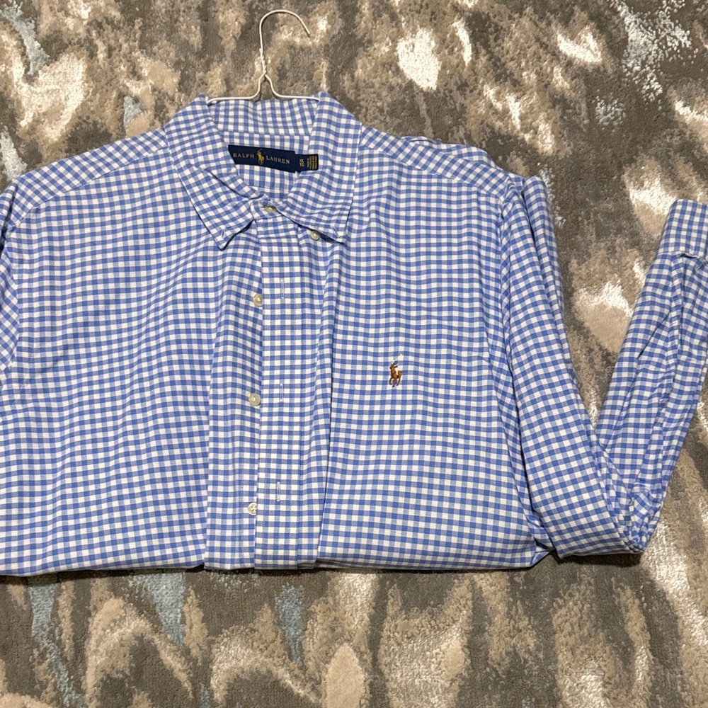 Ralph Lauren Men's Blue Gingham Shirt
